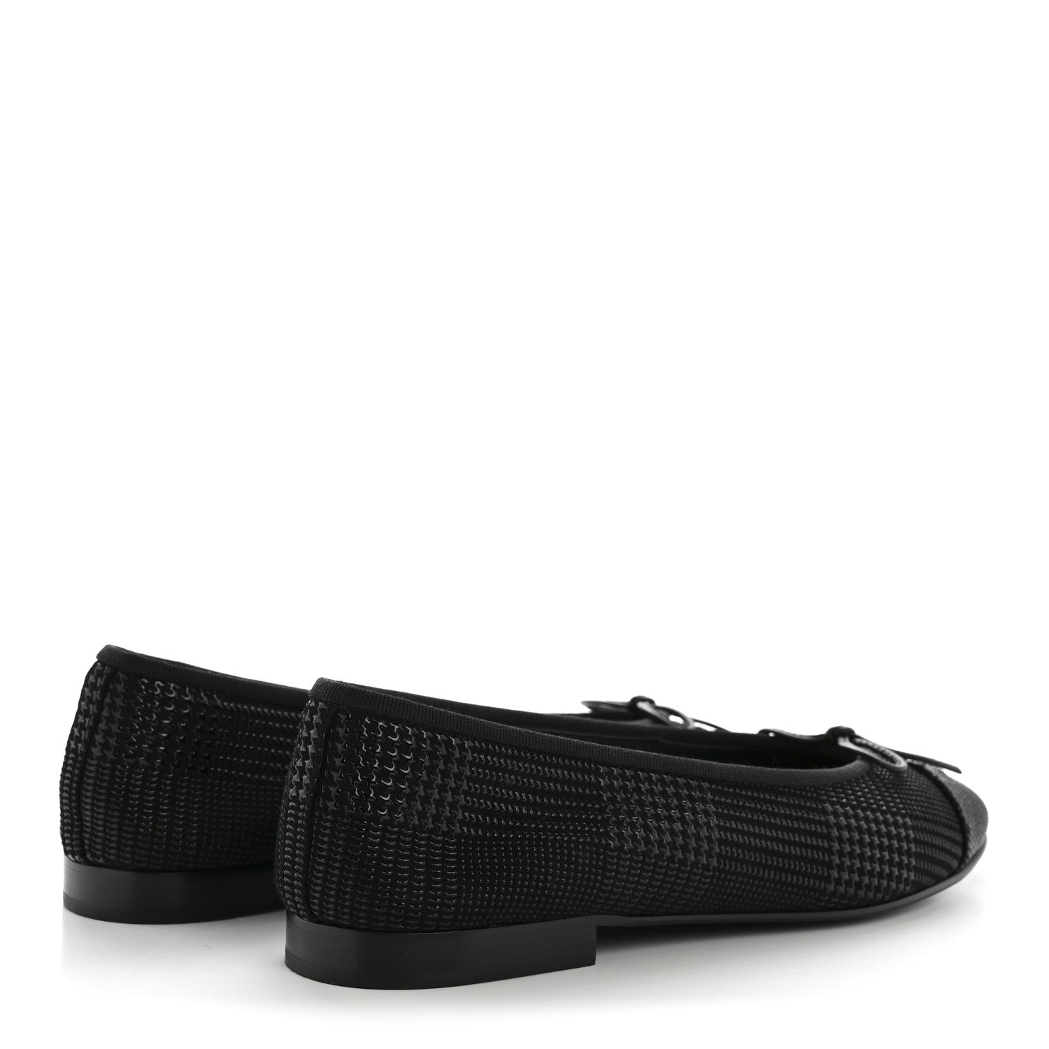 Chanel Suede Kidskin Cap Toe CC Ballerina Flats 39 Black