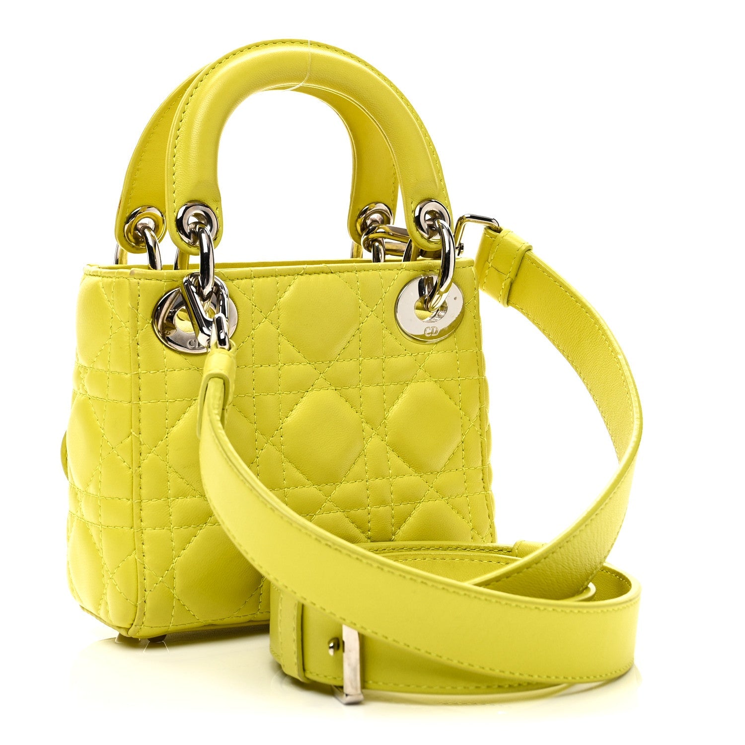Christian Dior Lambskin Cannage Nano Lady Dior Acid