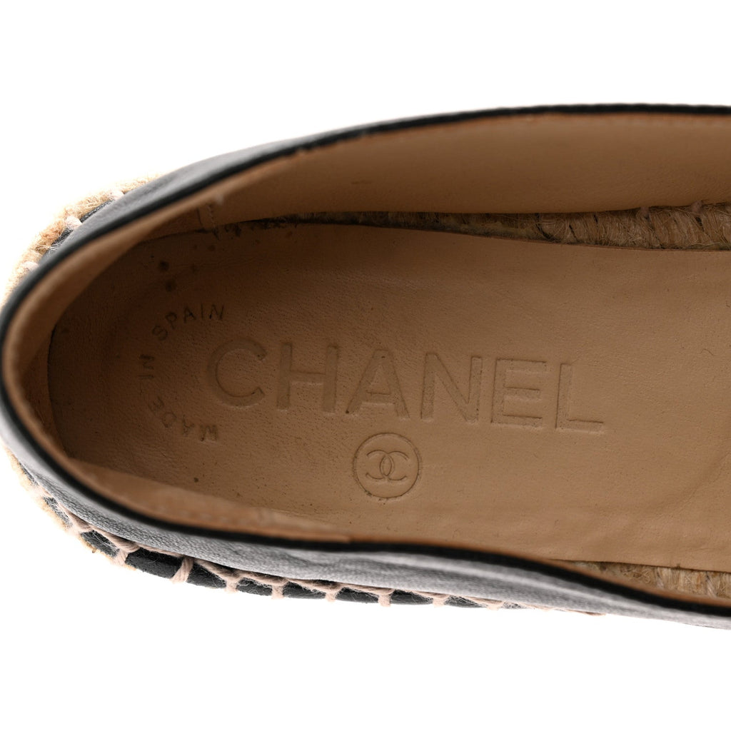 Lambskin CC Espadrilles 36 Black