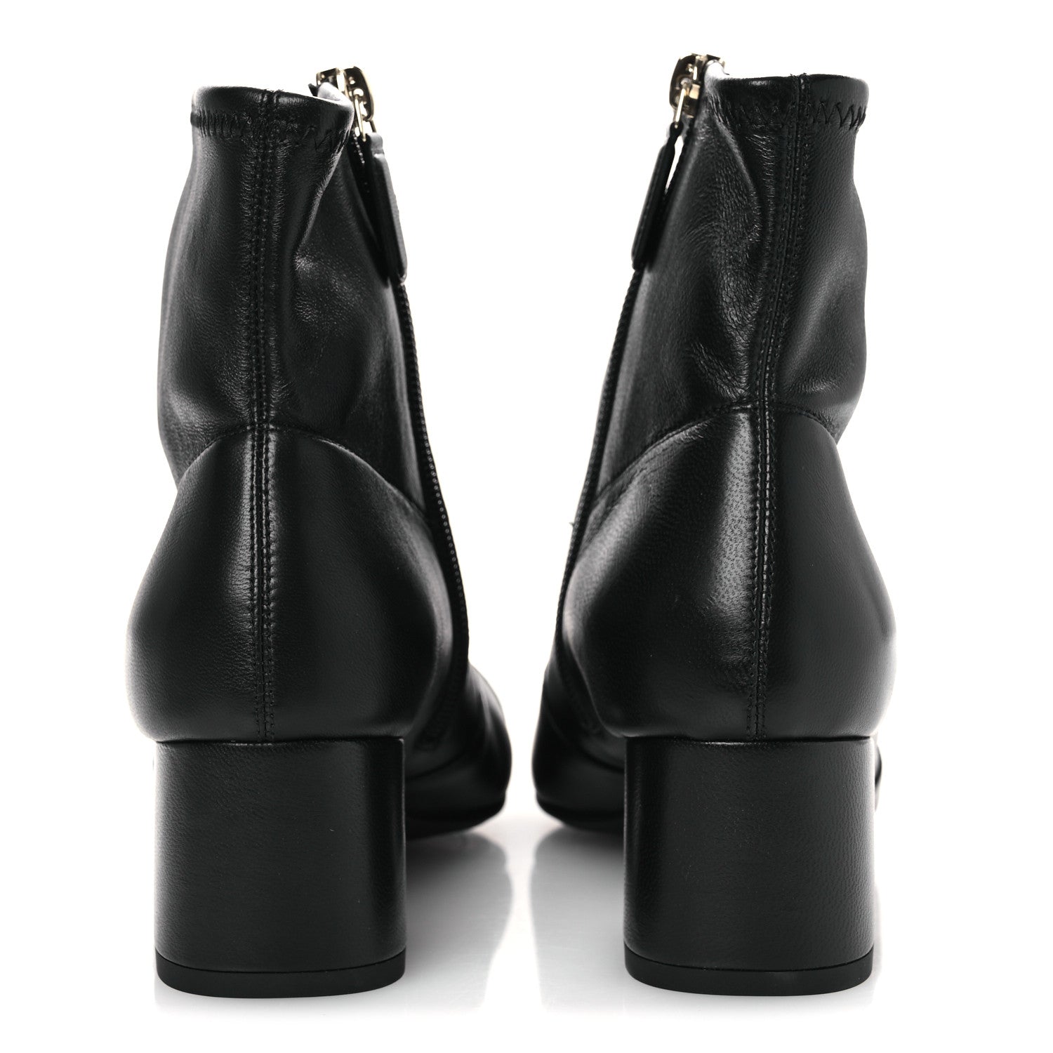 Chanel Stretch Lambskin Cap Toe CC Short Boots 36.5 Black