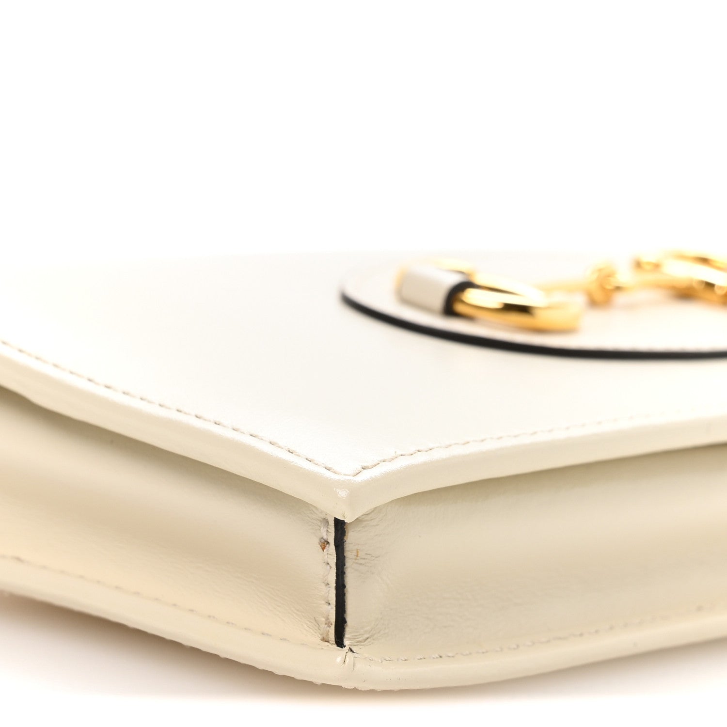 Gucci Boarded Plutone Calfskin Horsebit 1955 Wallet On Chain Mystic White