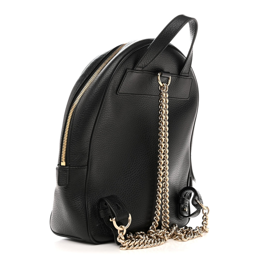 Gucci Pebbled Calfskin Soho Chain Backpack Black