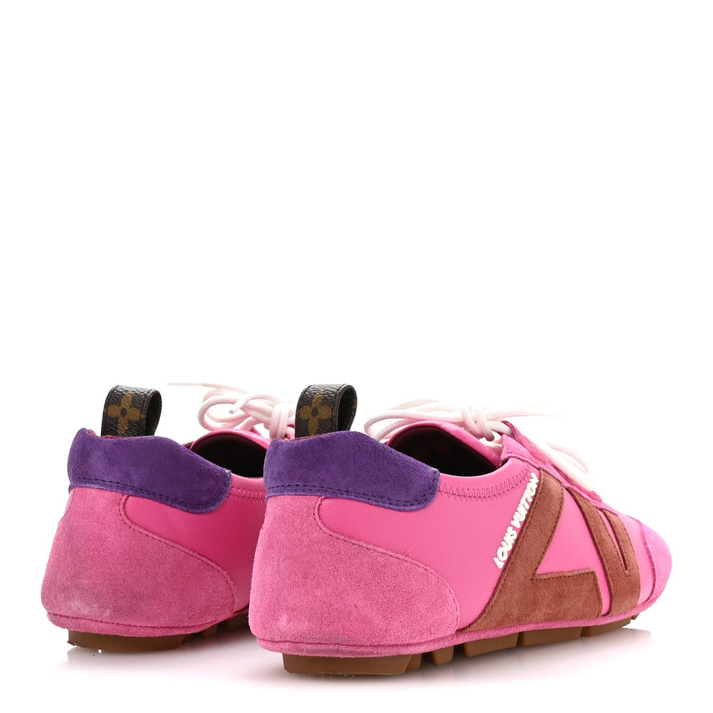 Louis Vuitton Suede Calfskin LV Sneakerina Sneakers 37 Fuchsia Pink