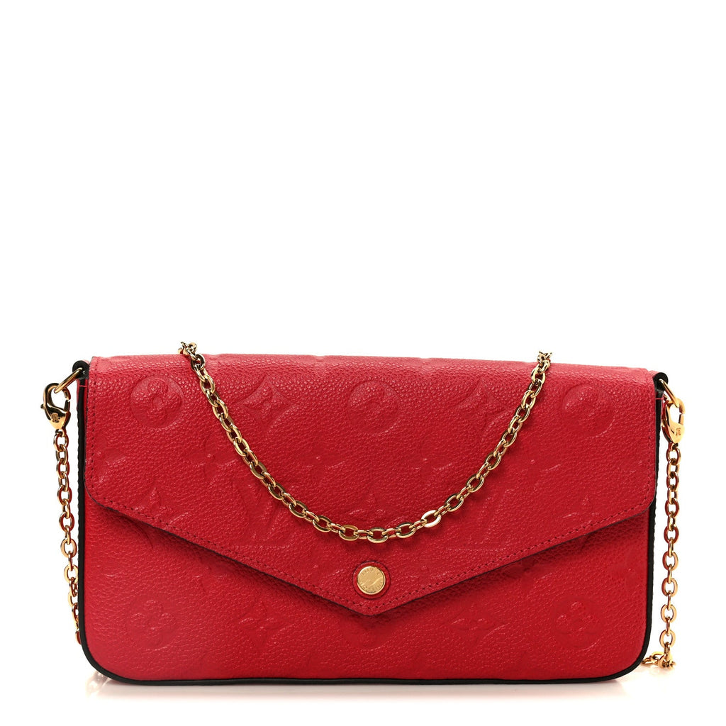 Louis Vuitton Empreinte Pochette Felicie Chain Wallet Scarlet