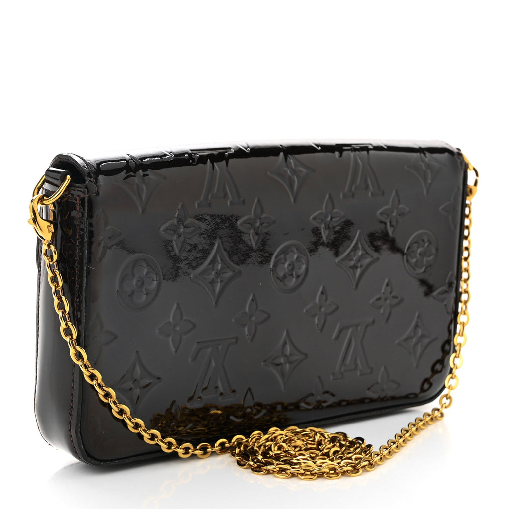 Louis Vuitton Vernis Pochette Felicie Chain Wallet Amarante