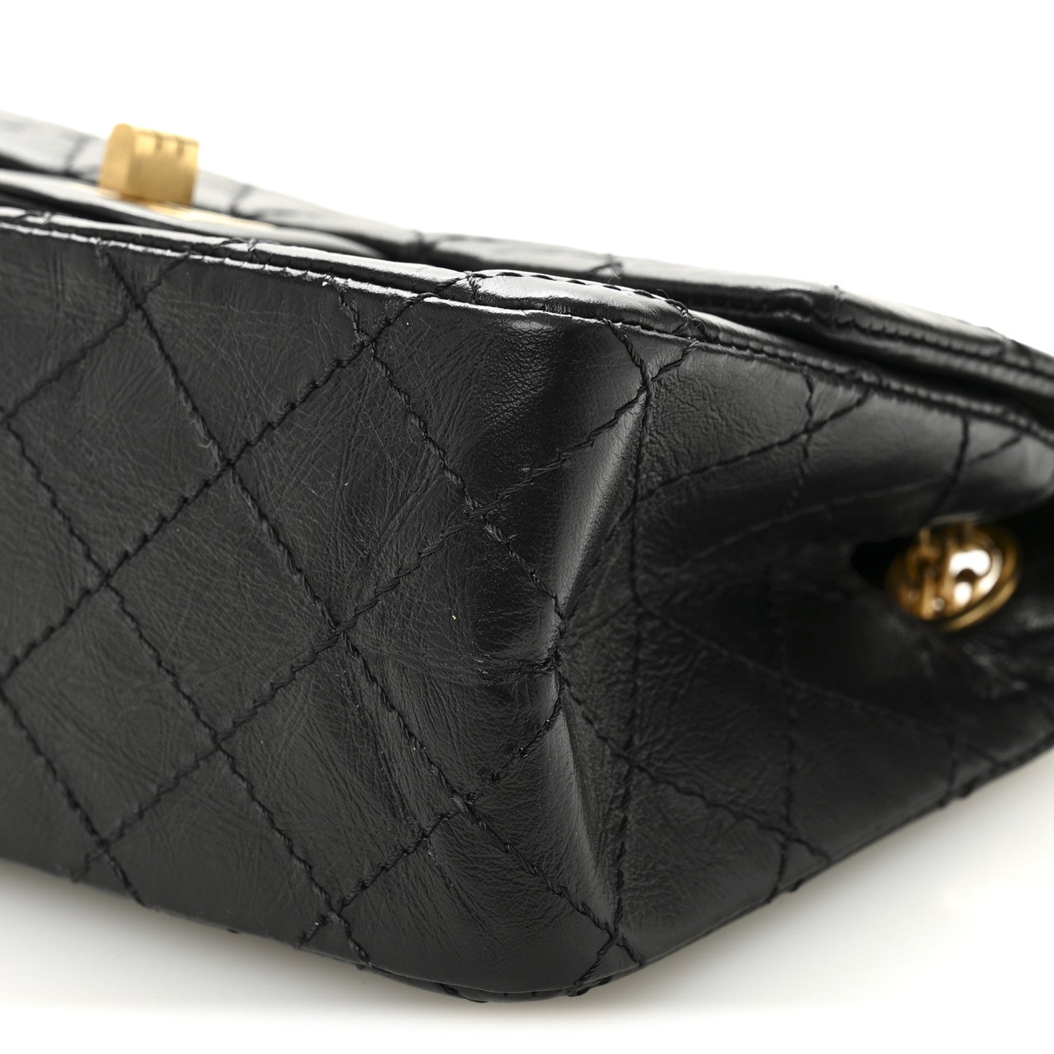 Chanel Aged Calfskin Quilted 2.55 Reissue Mini Flap Black