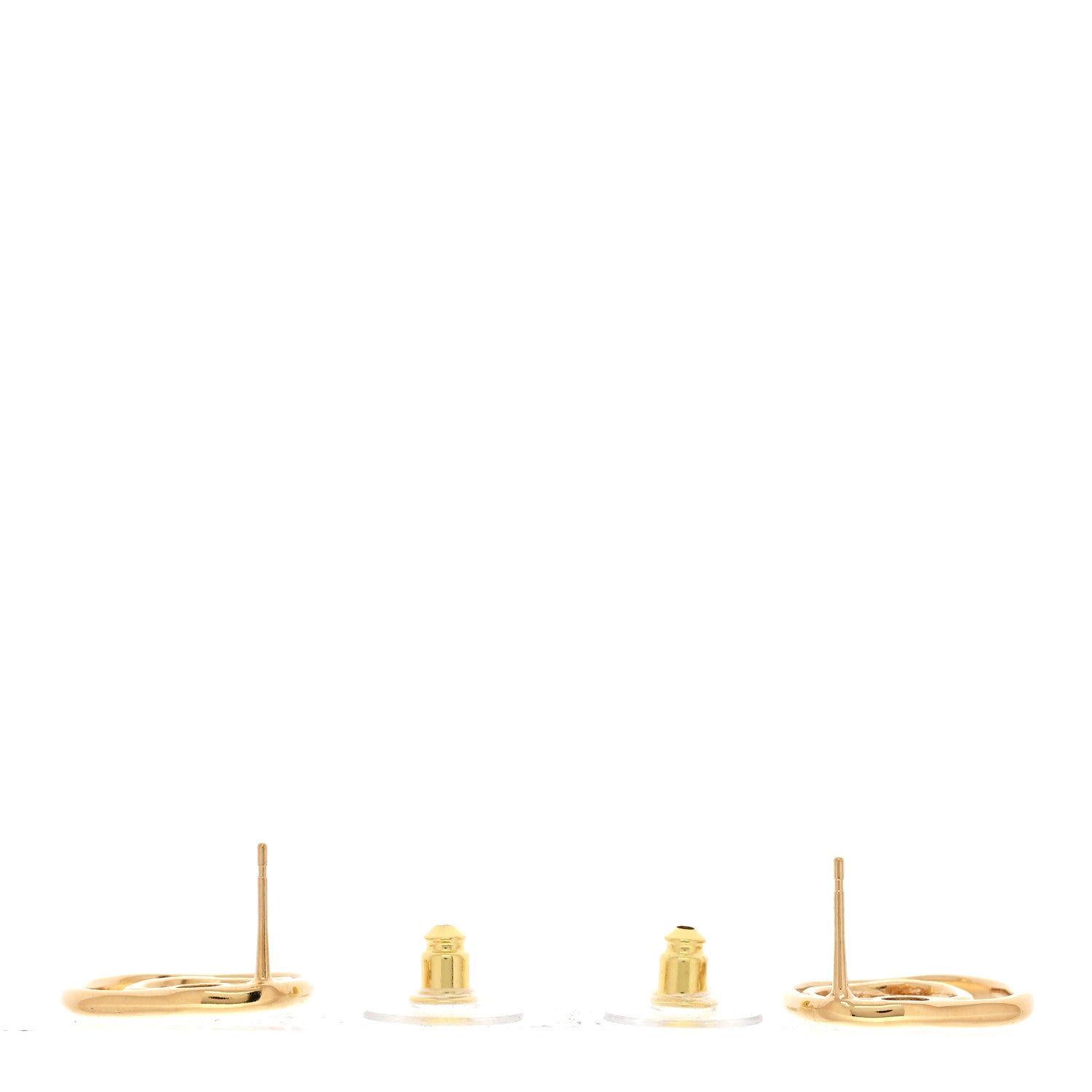 Metal CC Swirl Earrings Gold