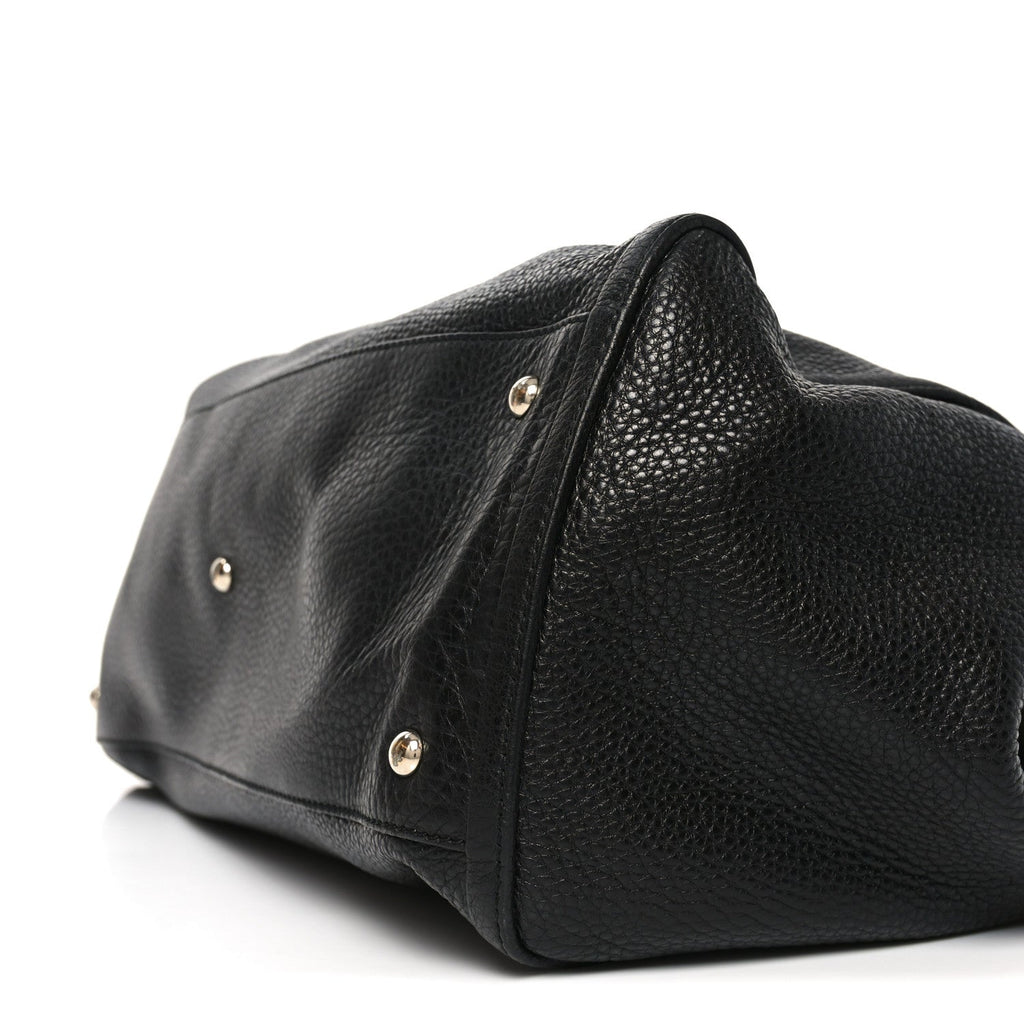 Gucci Pebbled Calfskin Large Soho Shoulder Bag Black