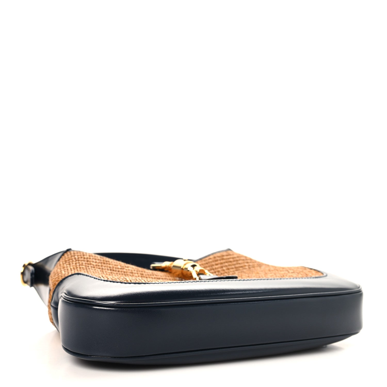 Gucci Straw Lux Boarded Dyana Lux Calfskin Small Jackie 1961 Hobo Dark Natural Blue