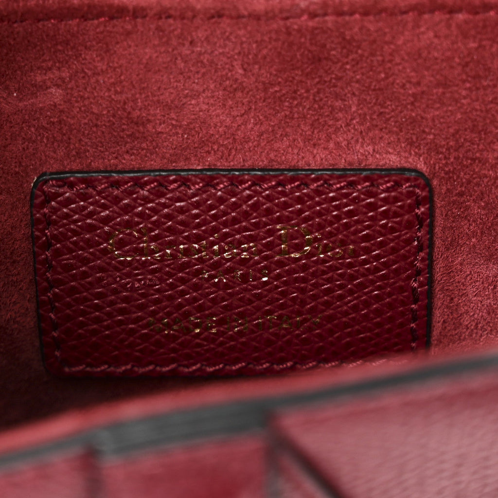 Christian Dior Grained Calfskin Mini Saddle Bag Red