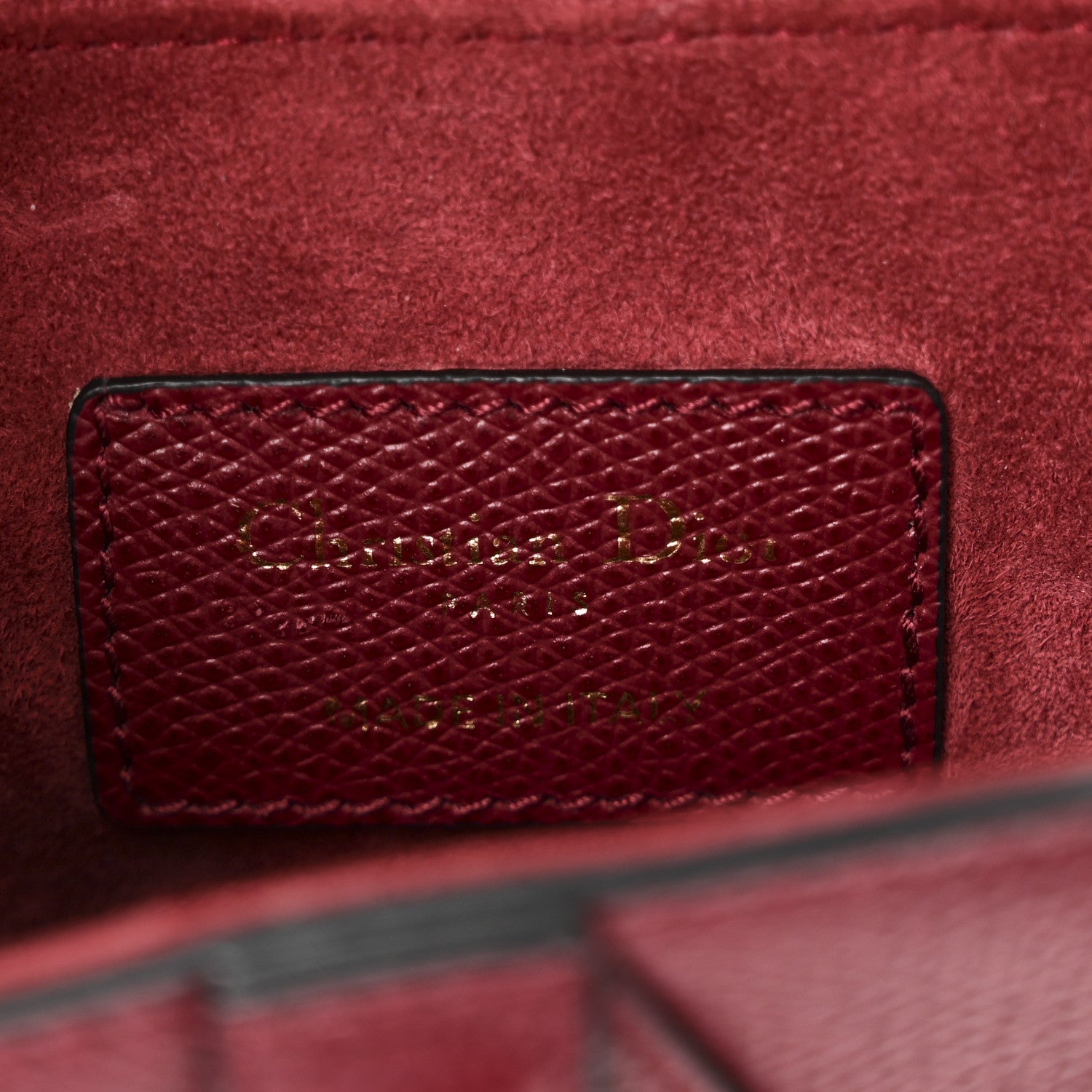 Christian Dior Grained Calfskin Mini Saddle Bag Red