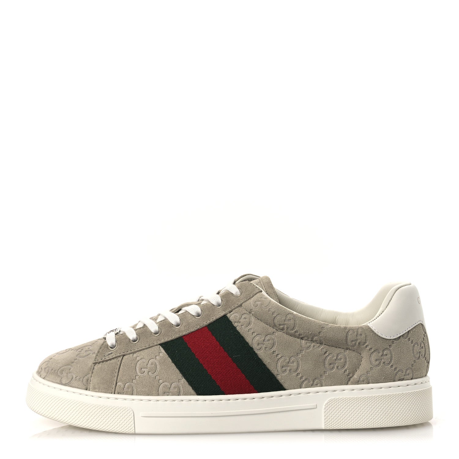 Gucci Suede Web Mens Ace Sneakers 8.5 Oatmeal