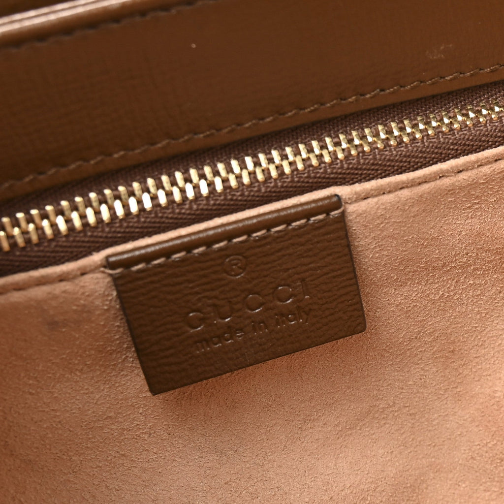 Gucci Azalea Calfskin Horsebit 1955 Shoulder Bag Brown Sugar