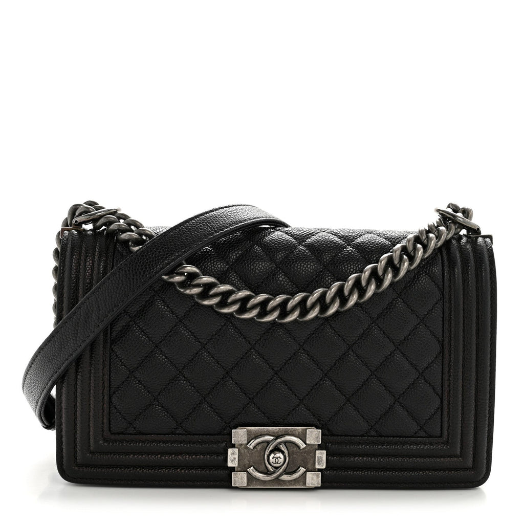 Chanel Caviar Quilted Medium Boy Flap Black