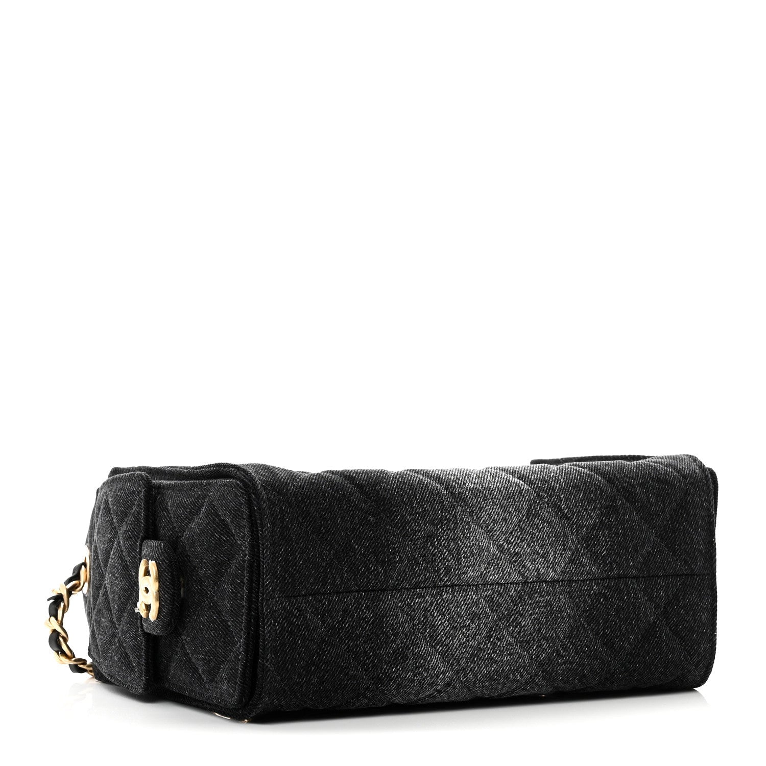 Chanel Washed Denim Quilted Mini Chanel 25 Handbag Black