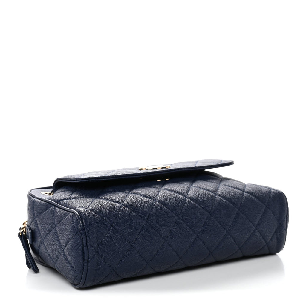 Chanel Caviar Quilted Large In & Out Camera Case Navy