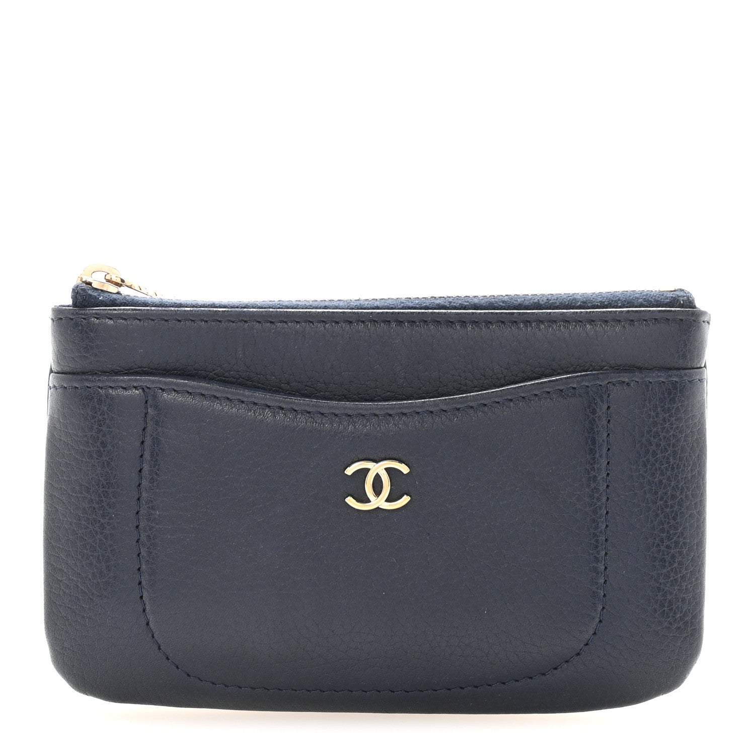 Grained Calfskin Neo Executive Cosmetic Case Navy