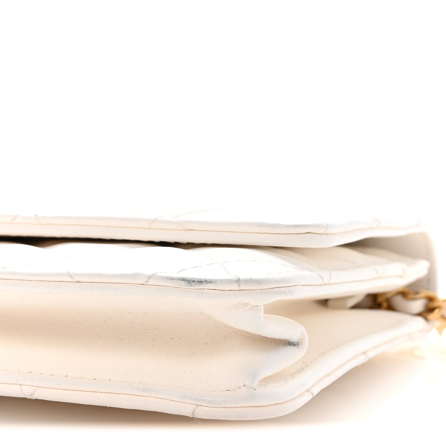 Chanel Lambskin Quilted Romance Wallet On Chain WOC White