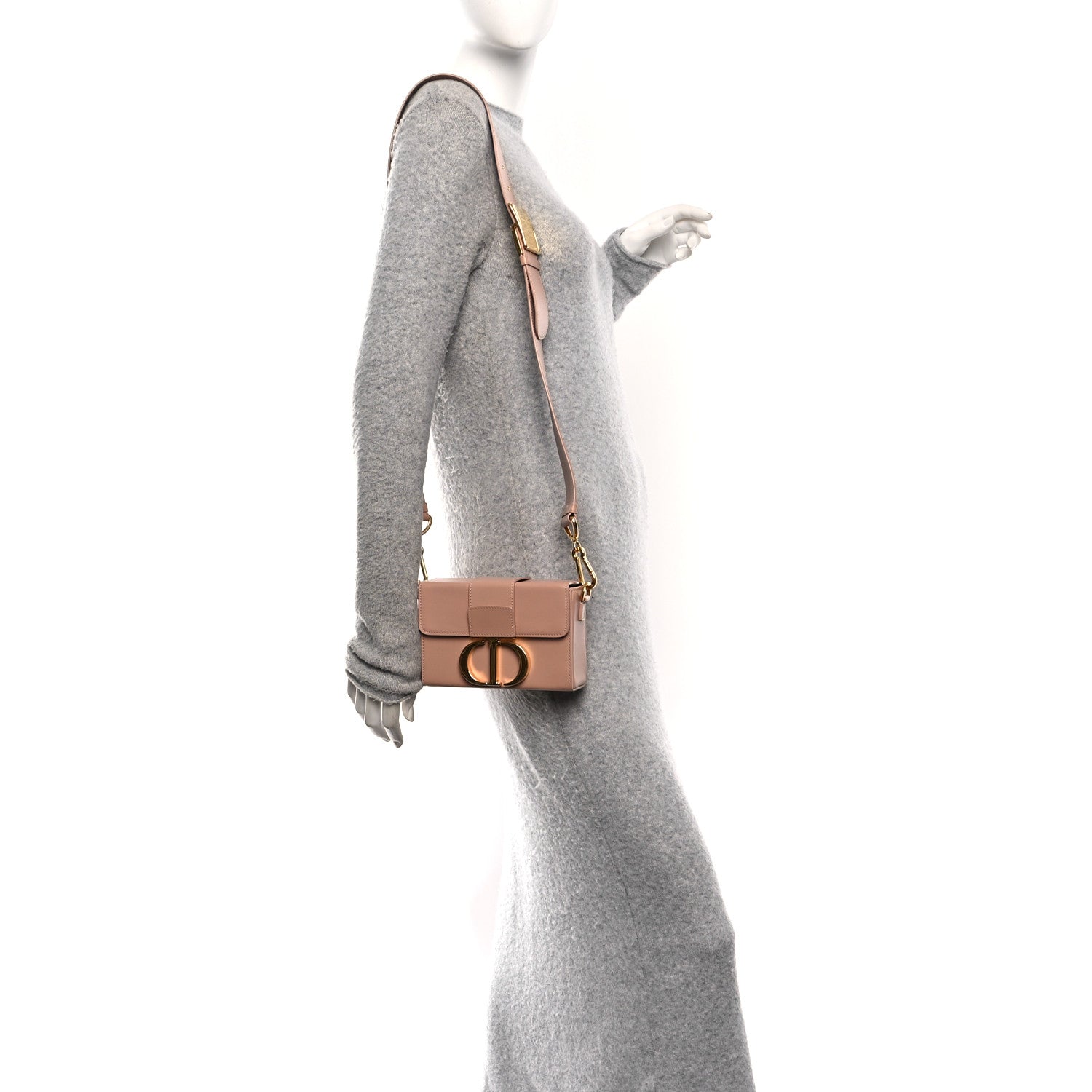 Christian Dior Smooth Calfskin 30 Montaigne Box Bag Pale Pink