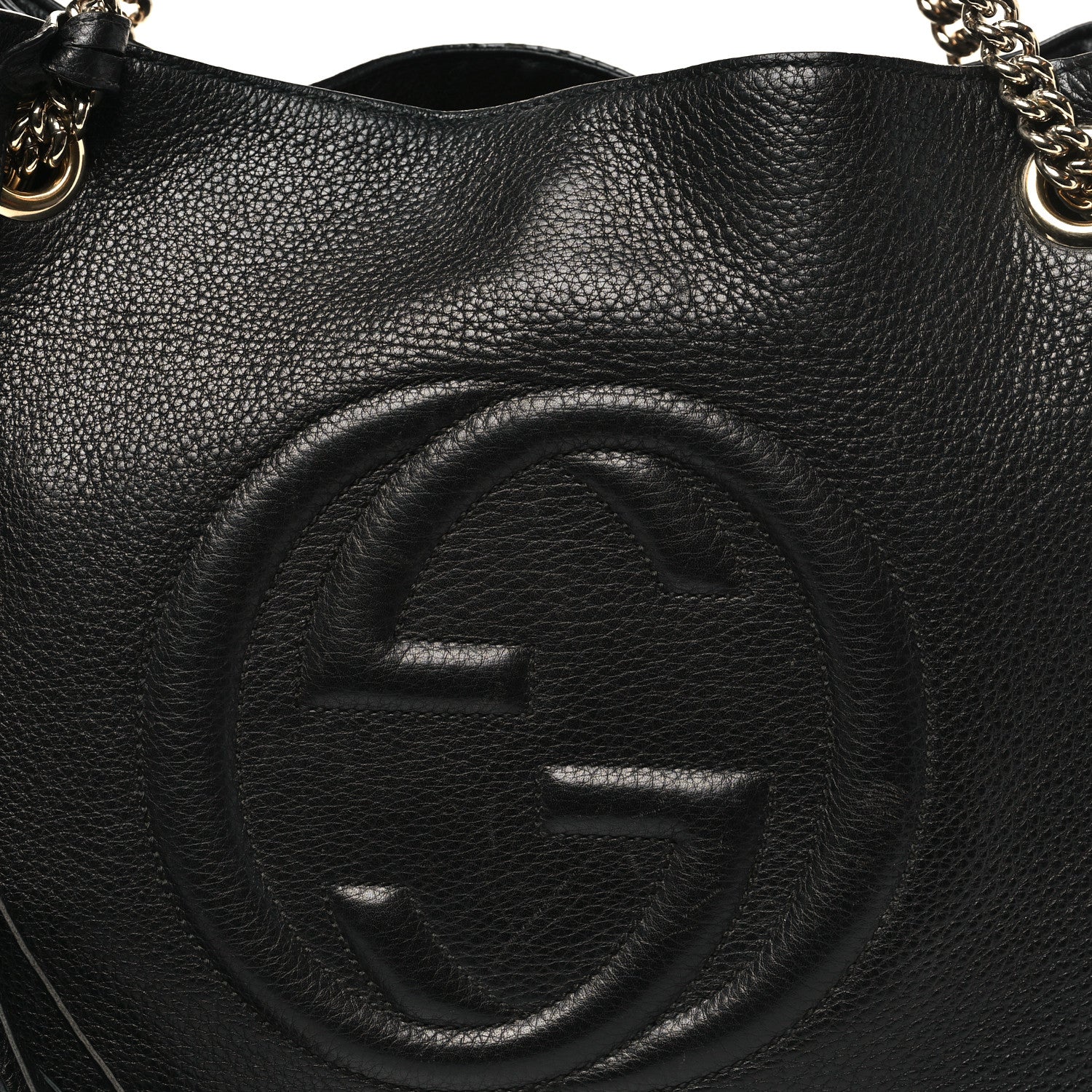 Gucci Pebbled Calfskin Medium Soho Chain Shoulder Bag Black