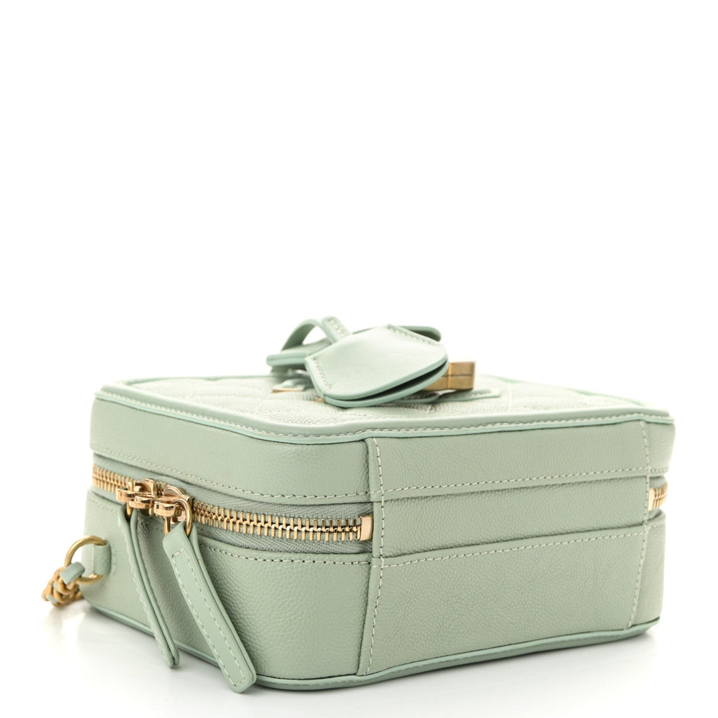 Chanel Caviar Quilted Small CC Filigree Vanity Case Mint