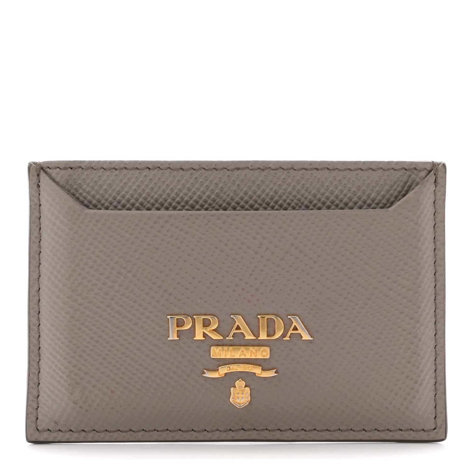 Prada Saffiano Metal Card Case Argilla