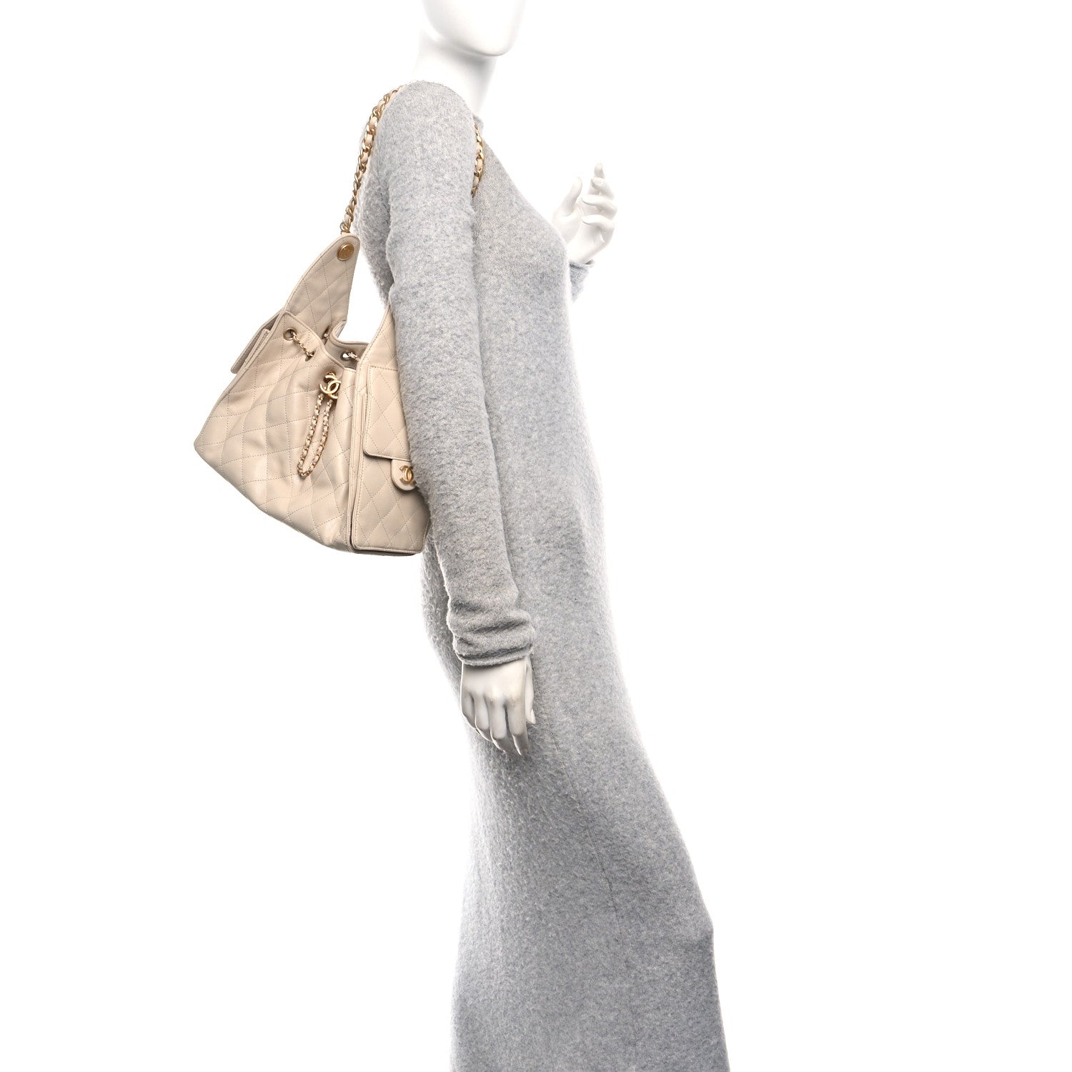 Chanel Caviar Quilted Small Chanel 25 Handbag Beige