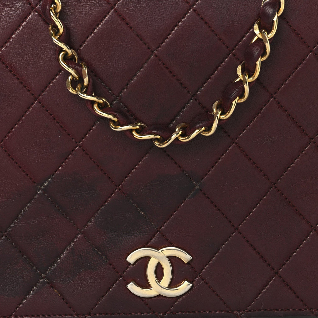 Chanel Lambskin Quilted Small Single Flap Bordeaux