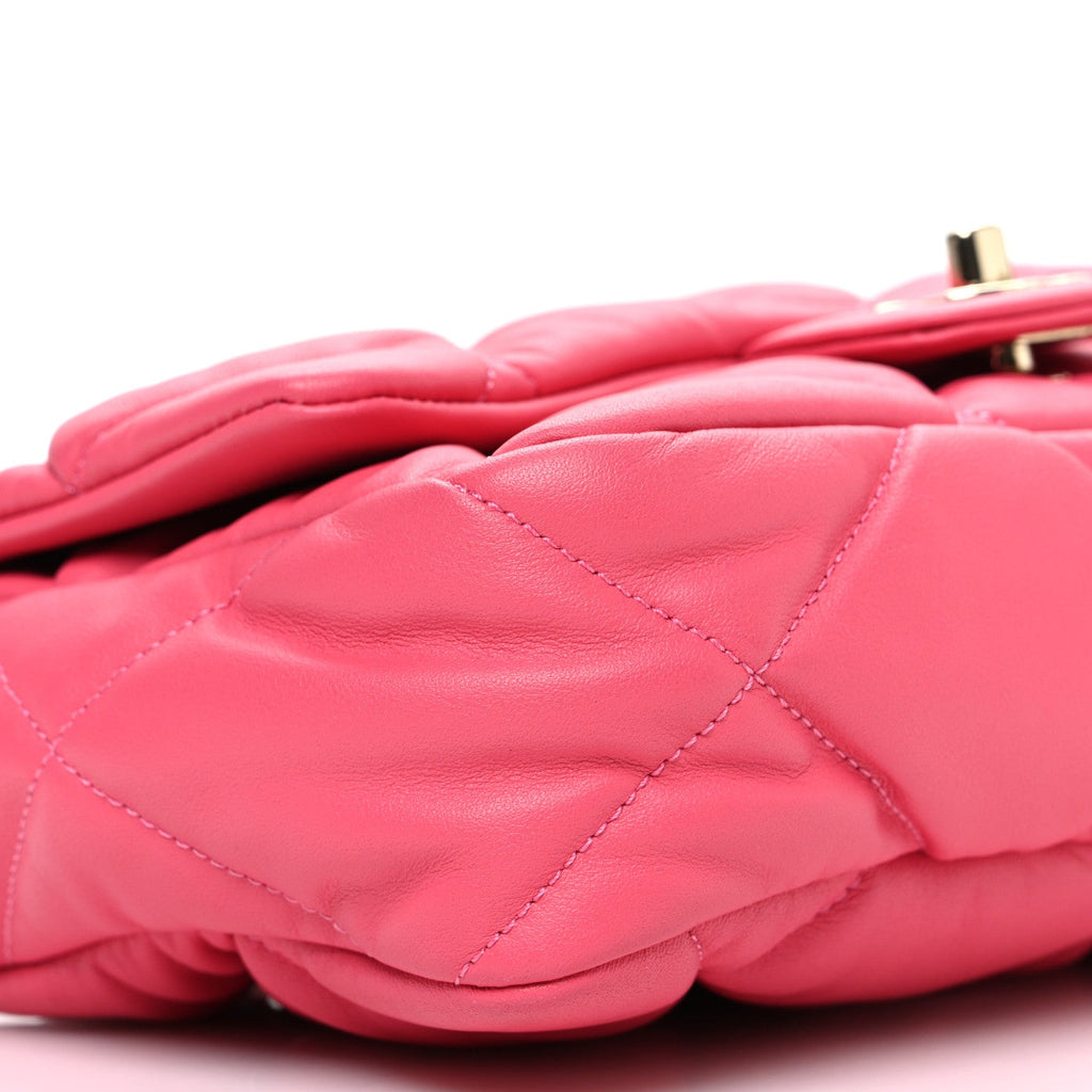 Chanel Calfskin Quilted Medium Bubbly Flap Pink