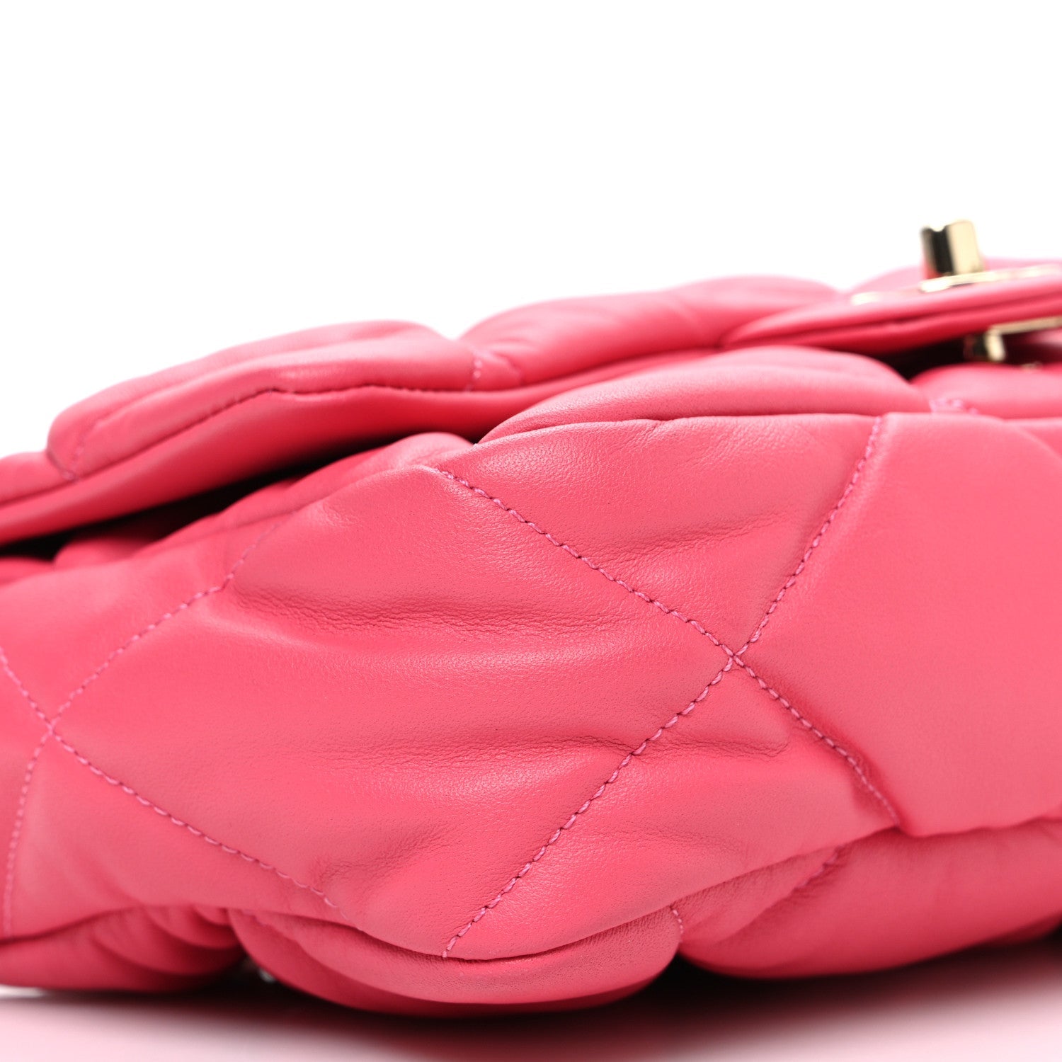 Chanel Calfskin Quilted Medium Bubbly Flap Pink