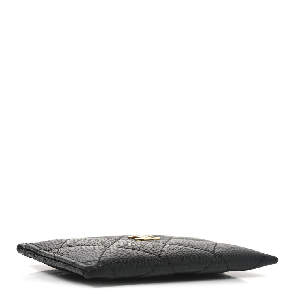 Caviar Quilted Card Holder Black