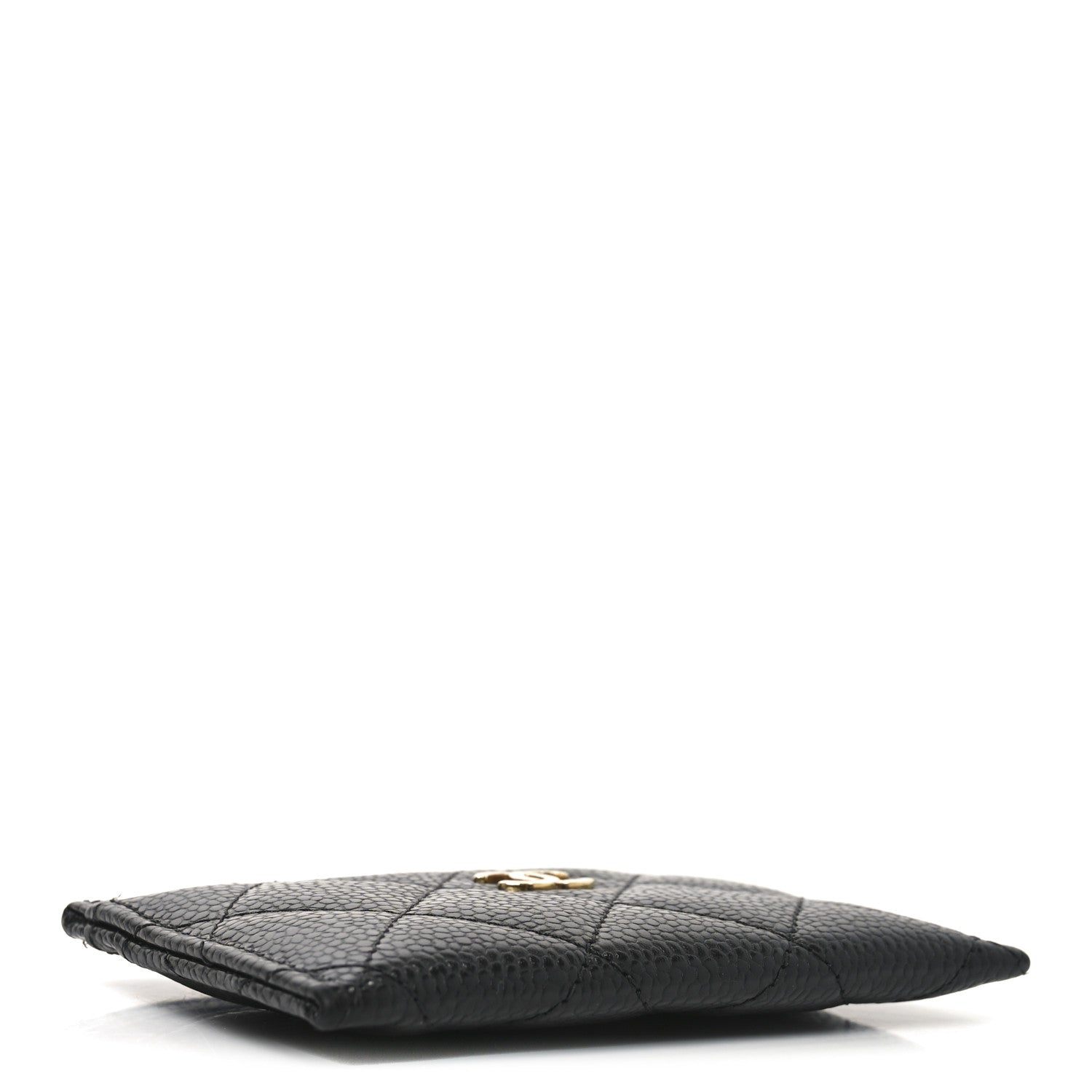 Caviar Quilted Card Holder Black