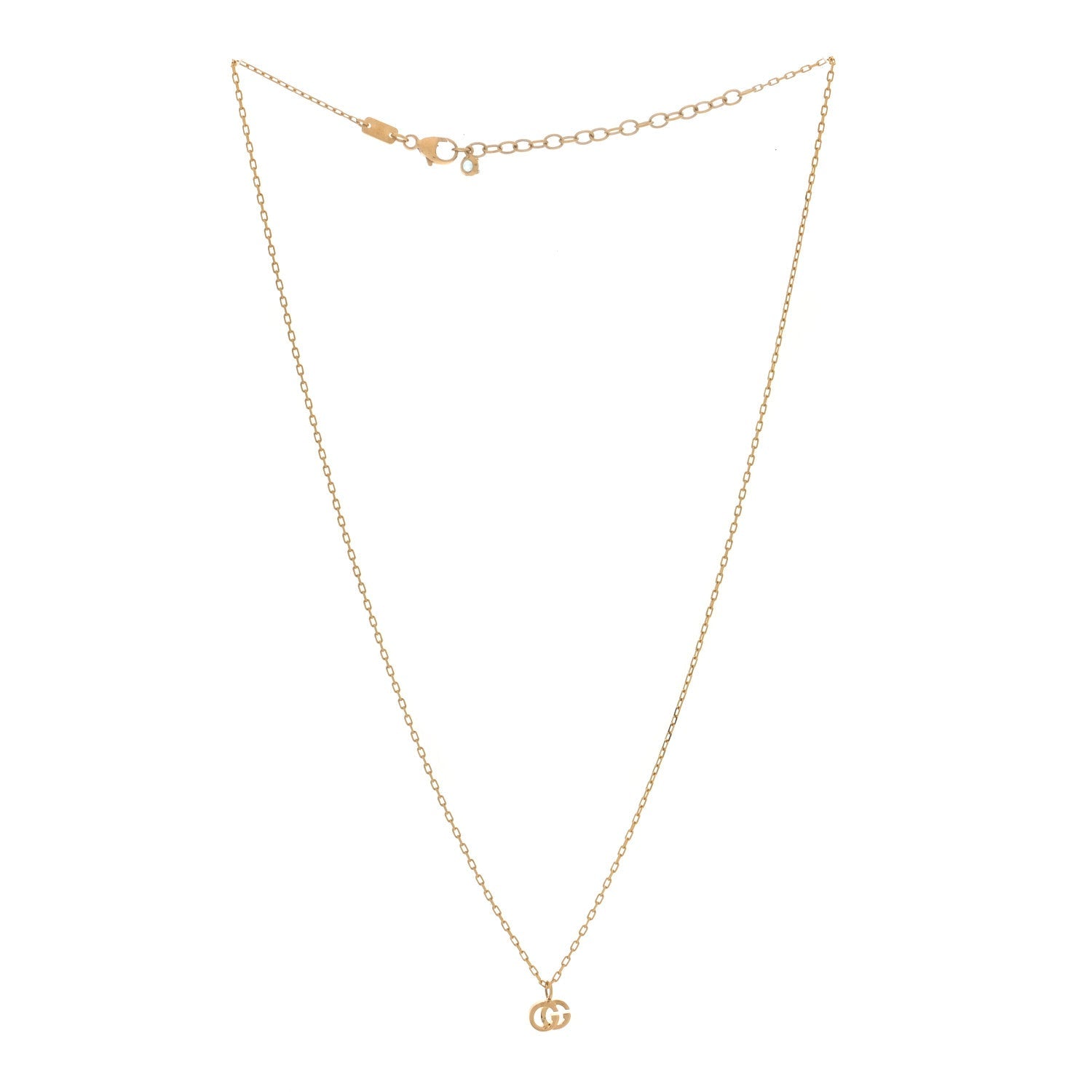 Gucci 18K Yellow Gold Blue Topaz Running G Pendant Necklace