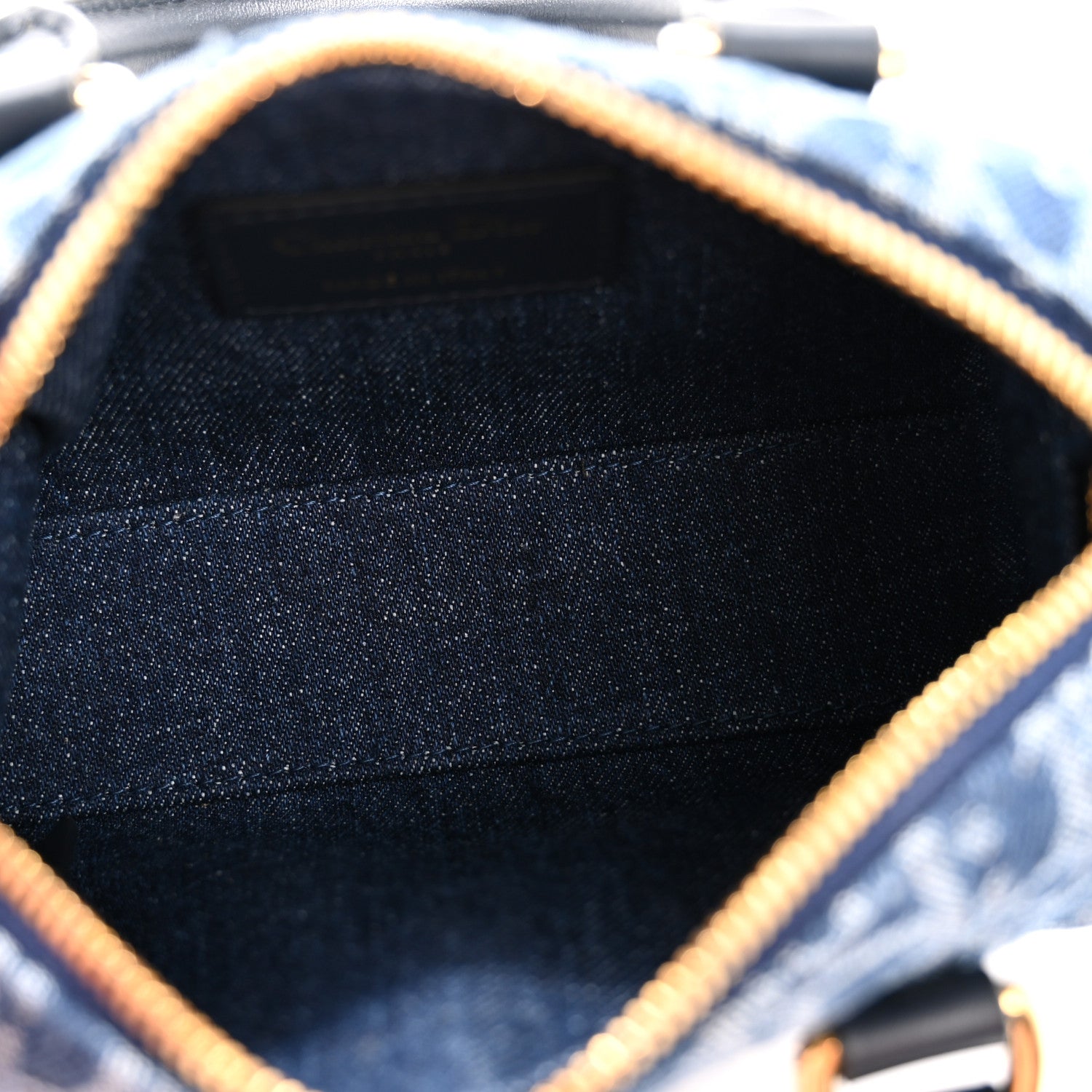 Christian Dior Denim Oblique Nano Groove 17 Bag Blue