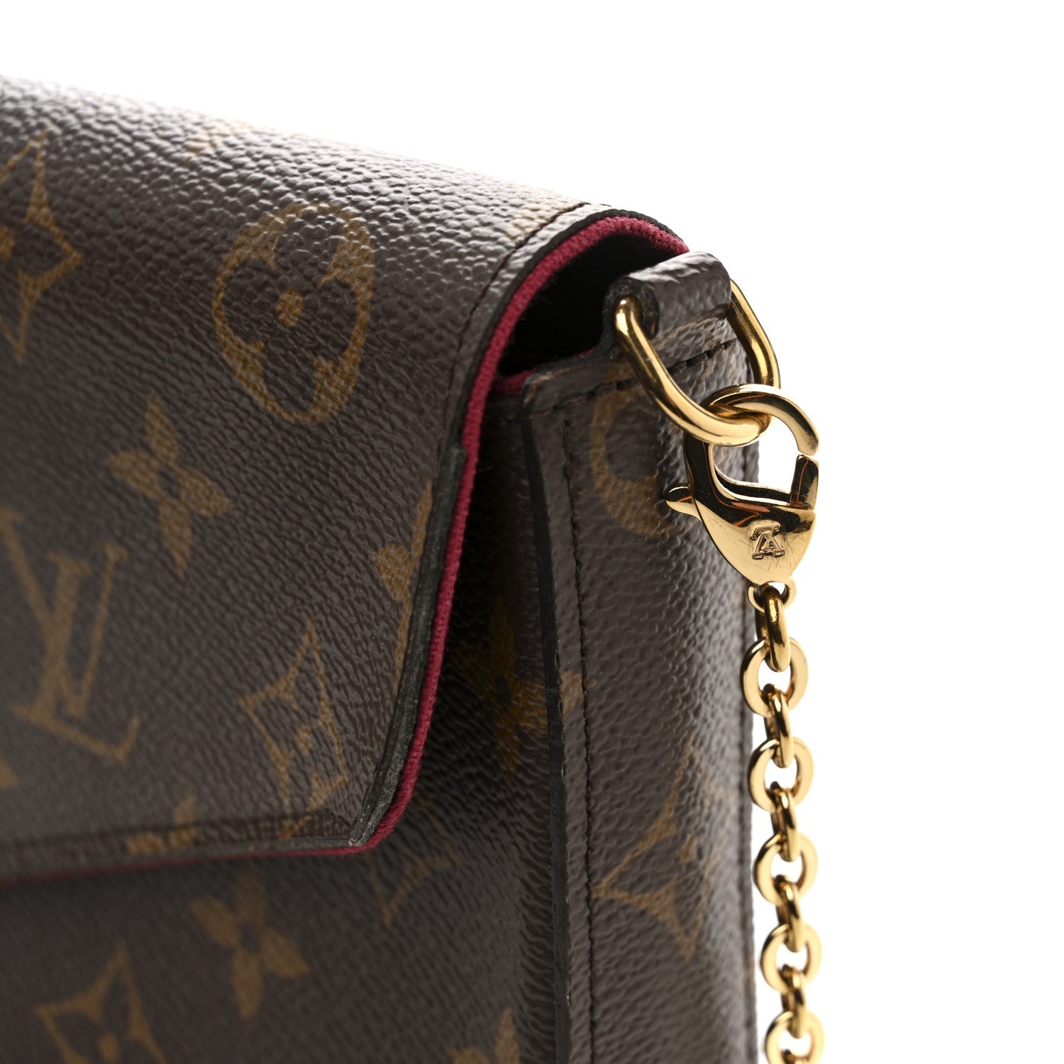 Louis Vuitton Monogram Pochette Felicie Chain Wallet Fuchsia