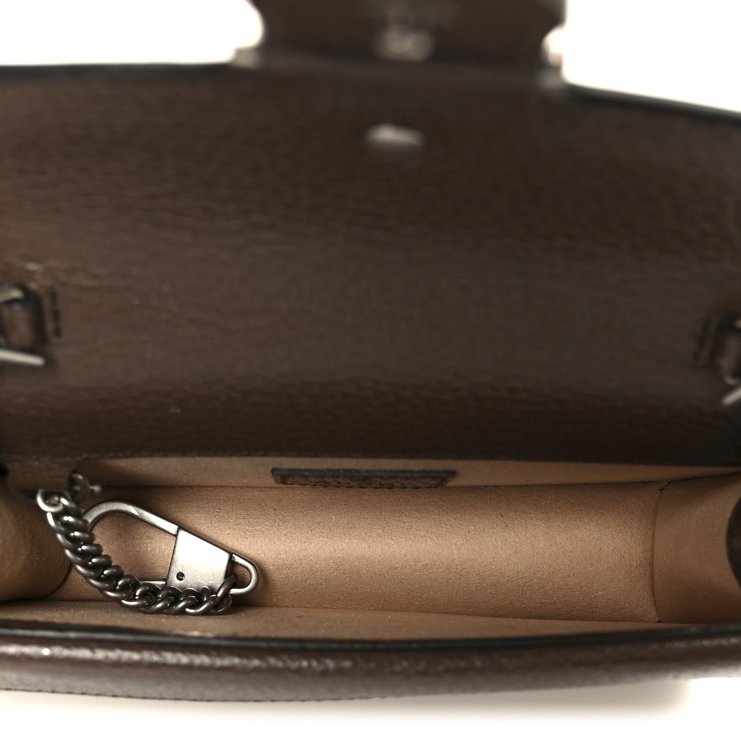 Gucci Monogram Jumbo GG Textured Dollar Calfskin Super Mini Dionysus Shoulder Bag Camel Ebony New Acero