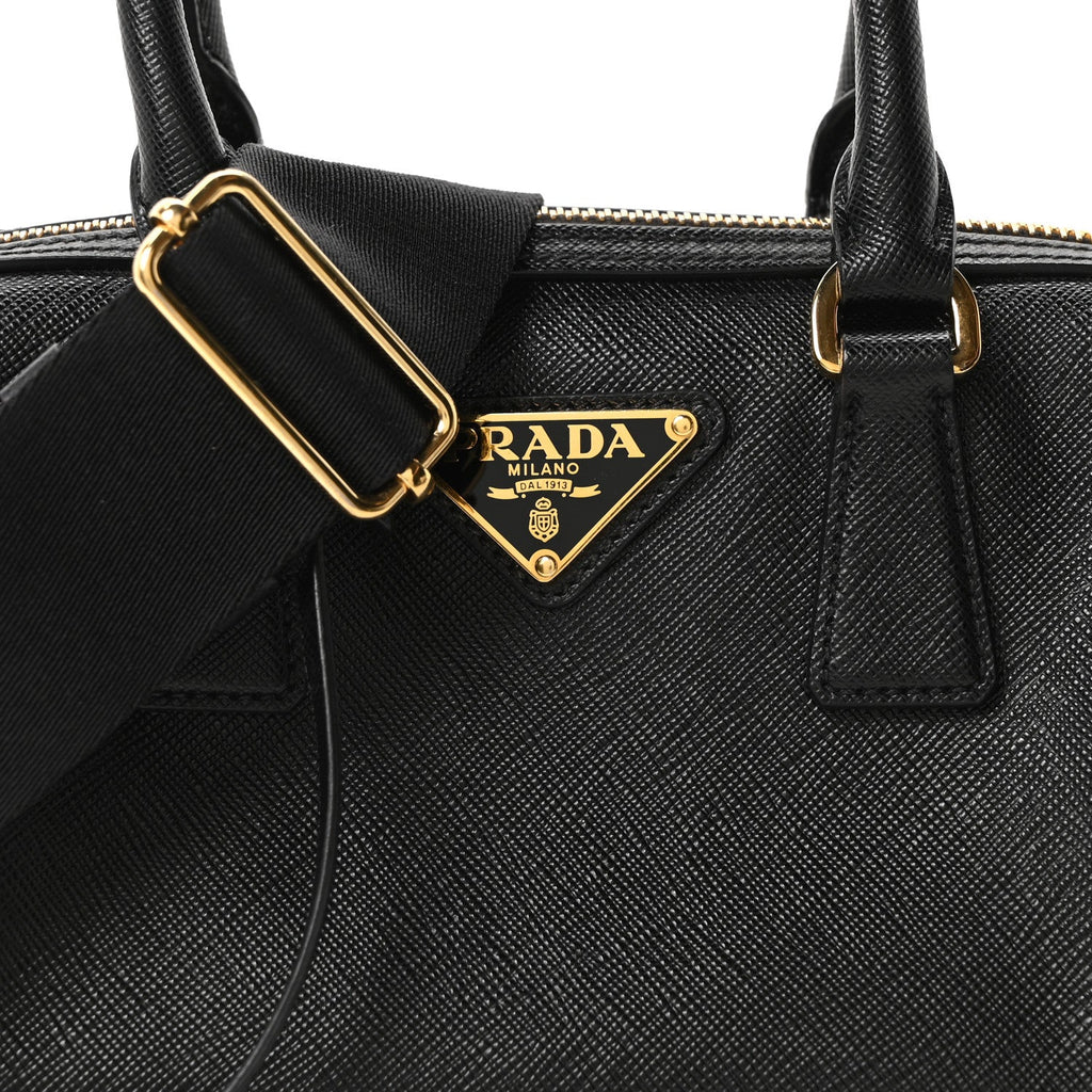 Prada Saffiano Lux Mini Boston Crossbody Bag Black