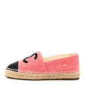 Chanel Tweed Grosgrain CC Espadrilles 35 Pink