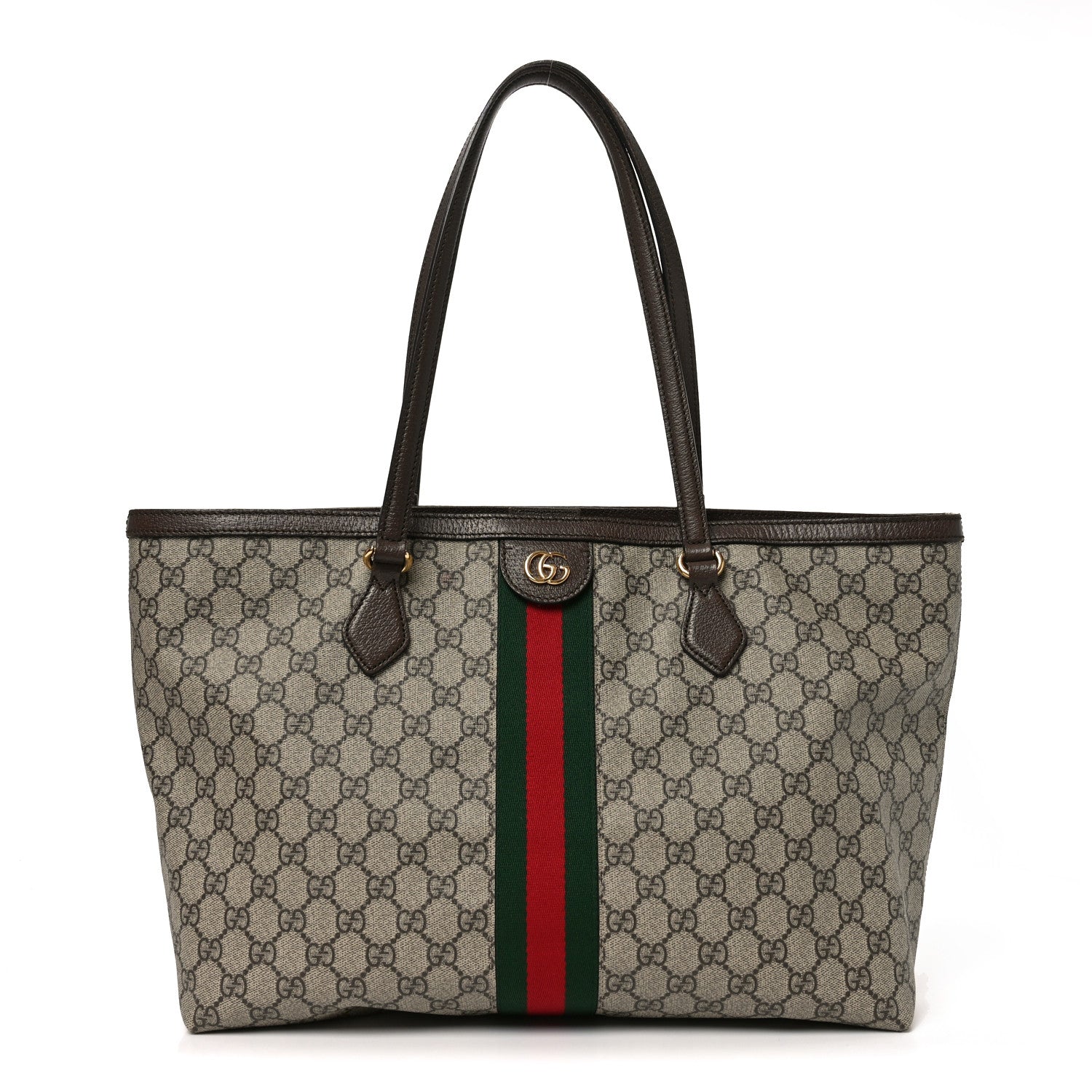 Gucci GG Supreme Monogram Medium Ophidia Shopping Tote Brown