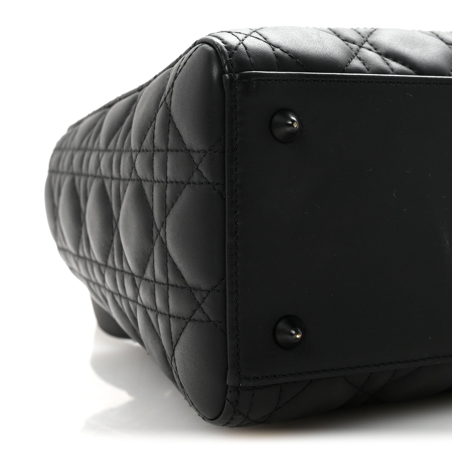 Christian Dior Ultra Matte Calfskin Cannage Medium Lady Dior Black