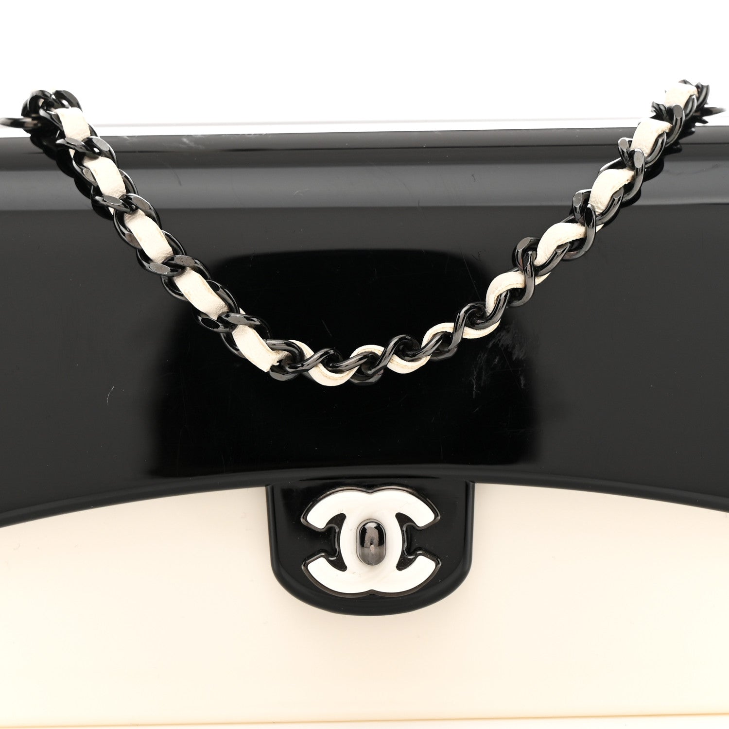 Chanel Plexiglass Plexi Coco Bag Black White