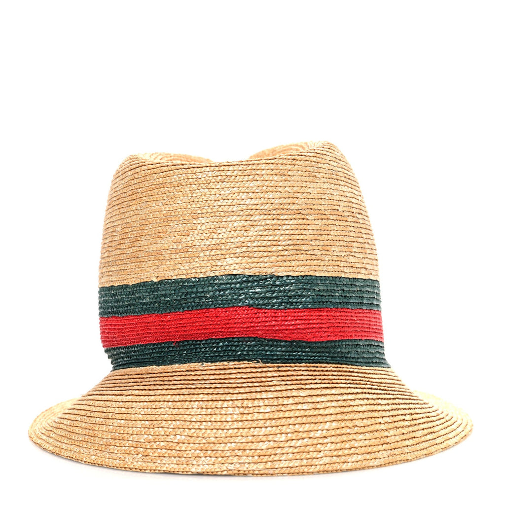 Gucci Abaca Straw Web Fedora Hat M