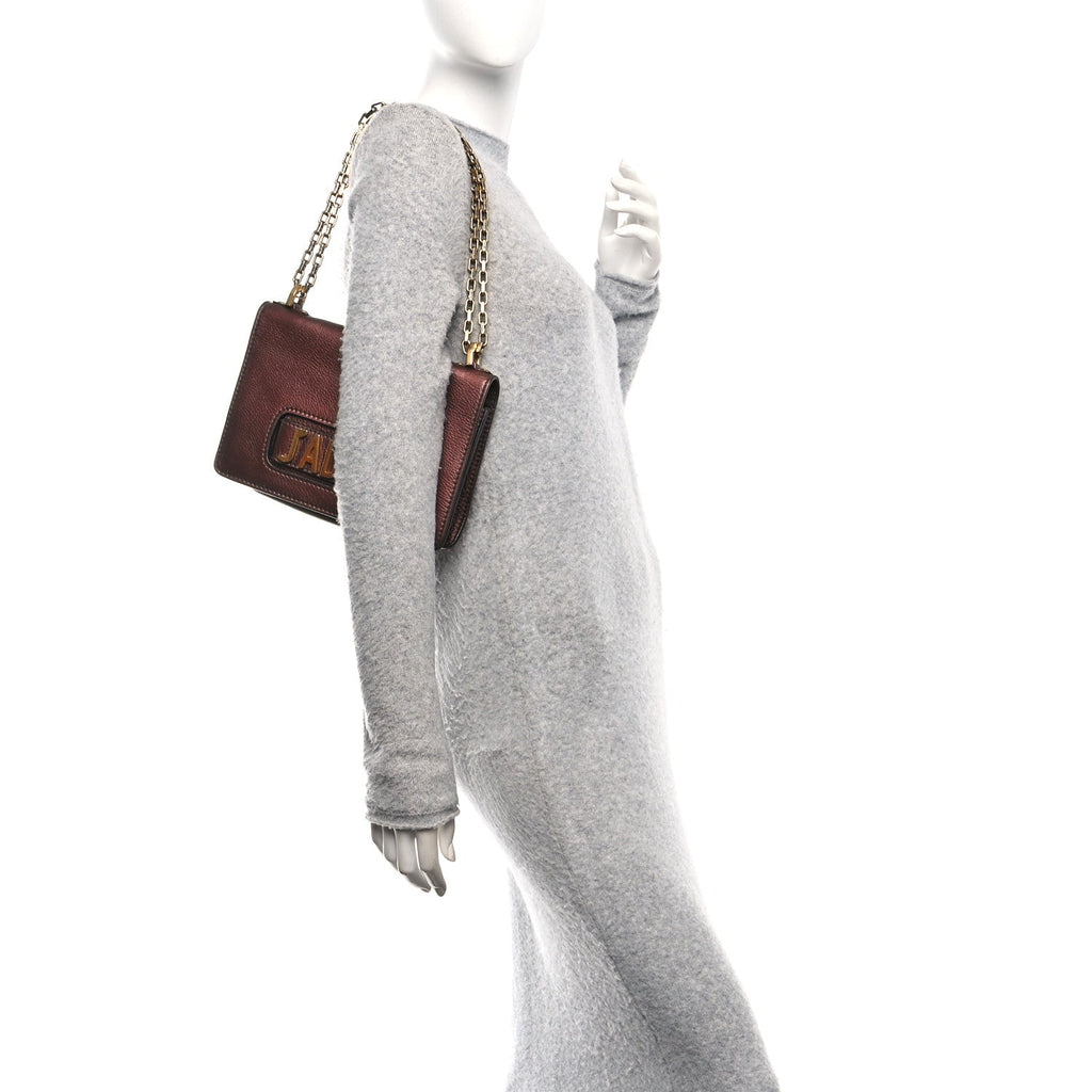 Christian Dior Metallic Calfskin J'Adior Chain Flap Bag Noisette