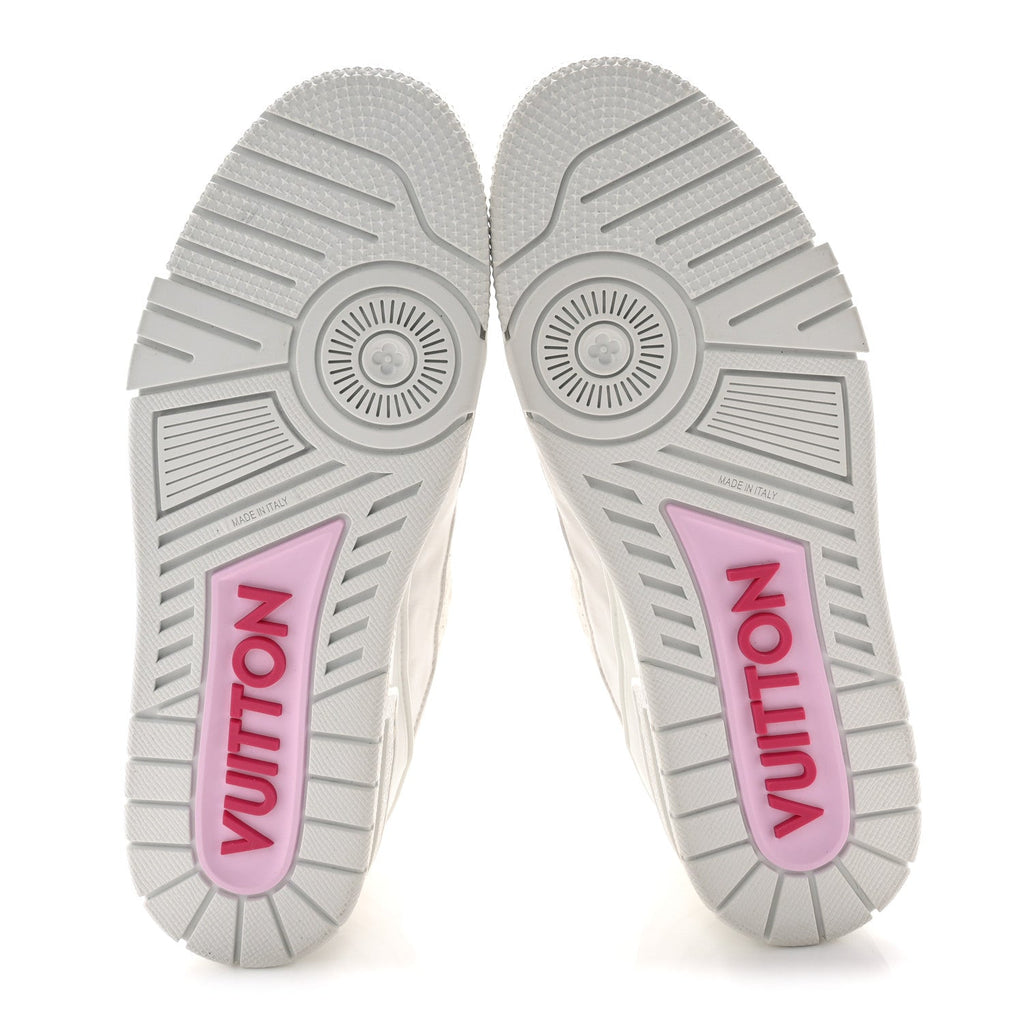 Louis Vuitton LV X TM Embossed Monogram Cherry Blossom LV Trainer Sneakers 41 White