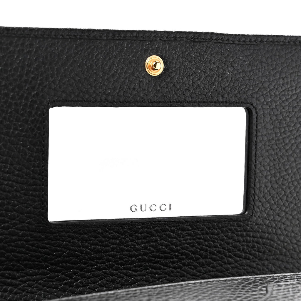 Gucci Calfskin Mini GG Marmont Chain Wallet Black