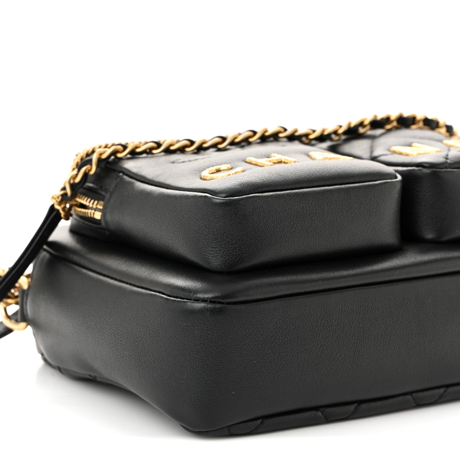 Chanel Calfskin Quilted Small Camera Case Black