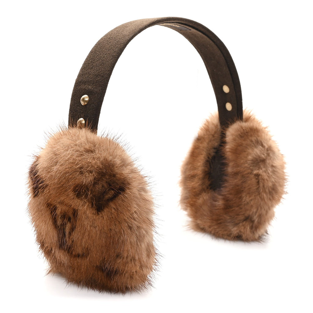 Louis Vuitton Mink Monogram Earmuffs Brown