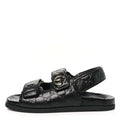 Gucci Guccissima GG Embossed Womens Sandals 36.5 Black