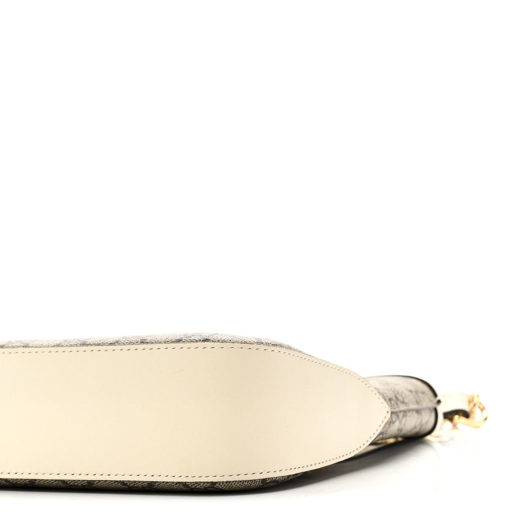 Gucci GG Supreme Monogram Moon Calfskin Medium Padlock Shoulder Bag Beige Ebony Mystic White