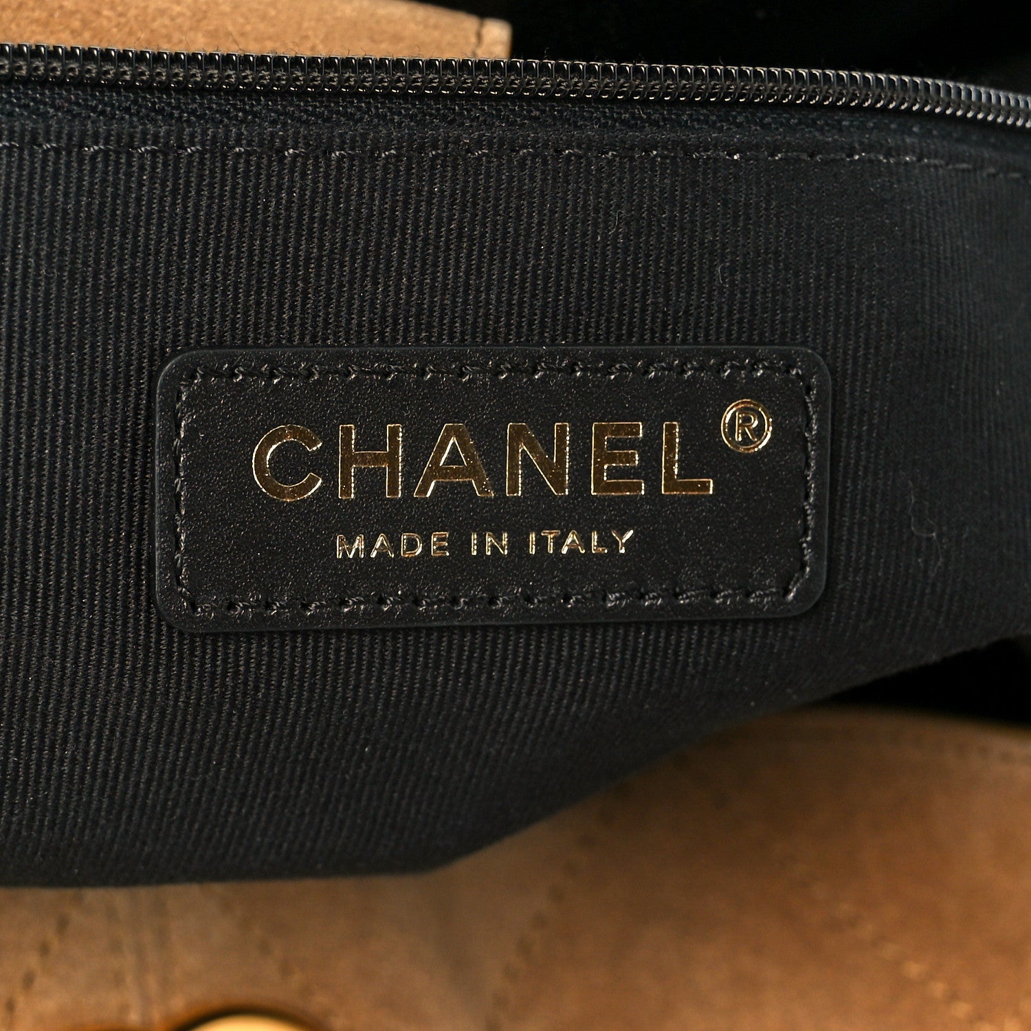 Chanel Suede Calfskin Shiny Lambskin Quilted Small Coco Base Shopping Bag Beige Black